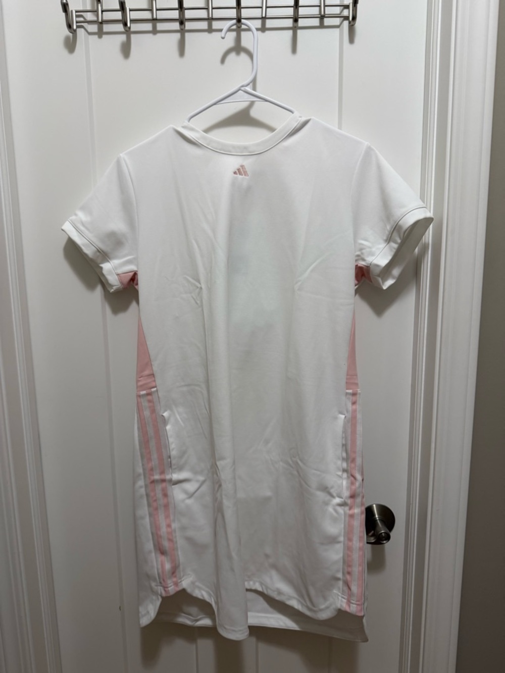adidas White Dress with Pink Side Panels
